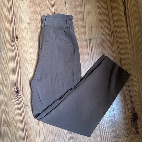 H&M brown high waist tie belt trouser pant SIZE 2 - Picture 6 of 6